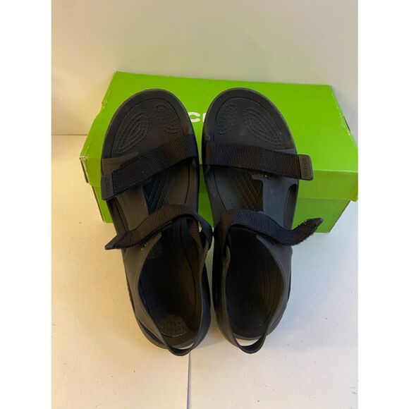 Mens crocs black strappy hiking‎ walking sandals size 8